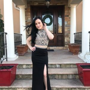 Two piece black prom/evening dress